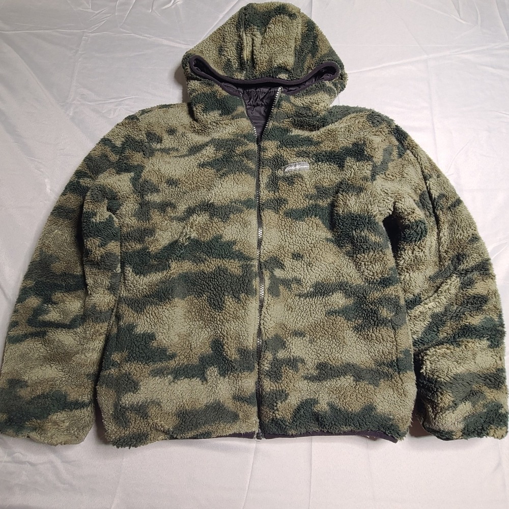 Eddie Bauer Jacket Large 14/16 Boys Deer Harbor Reversable Hooded Camo Hunter‎